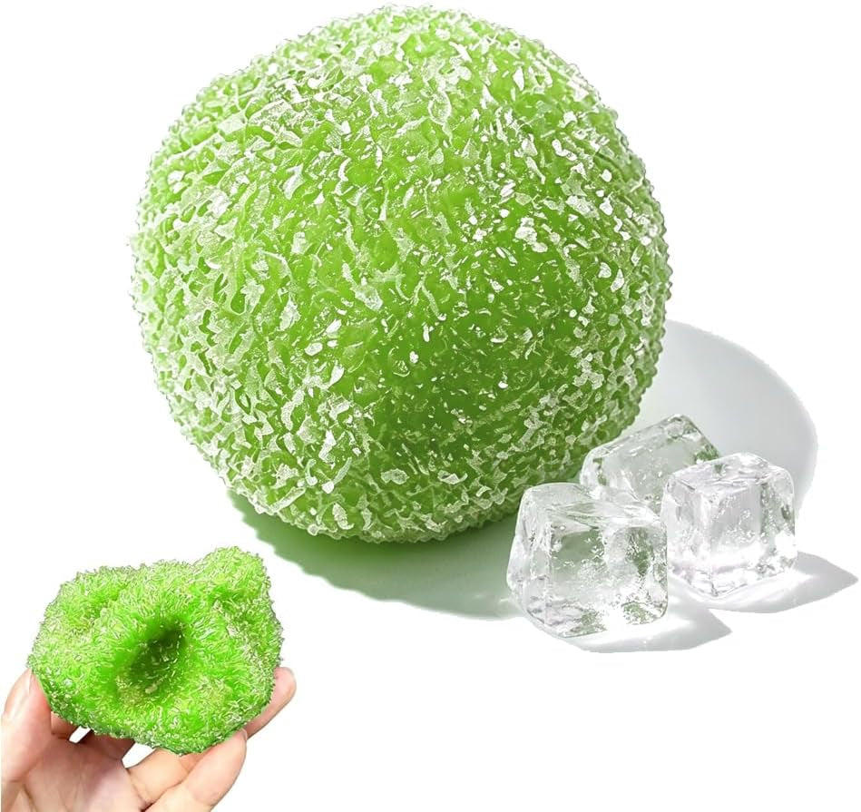 Red sensory squishy squeeze ball for adults and portable fidget play