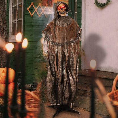 Animated Grim Reaper Halloween graveyard decoration