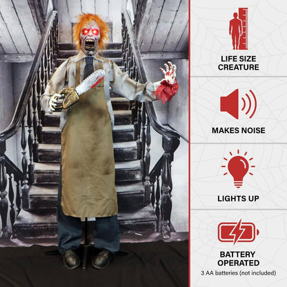 67 Inch Halloween Zombie Prop with Light Up Eyes