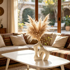 White Ceramic Decorative Vases Set of 2 Modern Home Decor