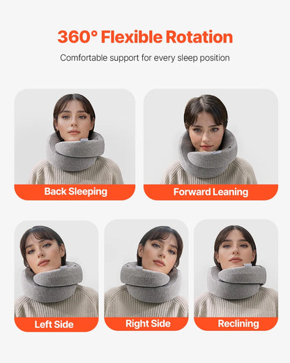 Casy Nest  Dual-Layer 3D Travel Neck Pillow – 360° Adjustable Memory Foam with Eye Cover, Noise Blockers & Carry Pouch