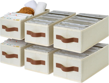 3-Pack Large Fabric Storage Bins with Handles, Collapsible Storage Boxes for Shelves & Closet Organization, Gray