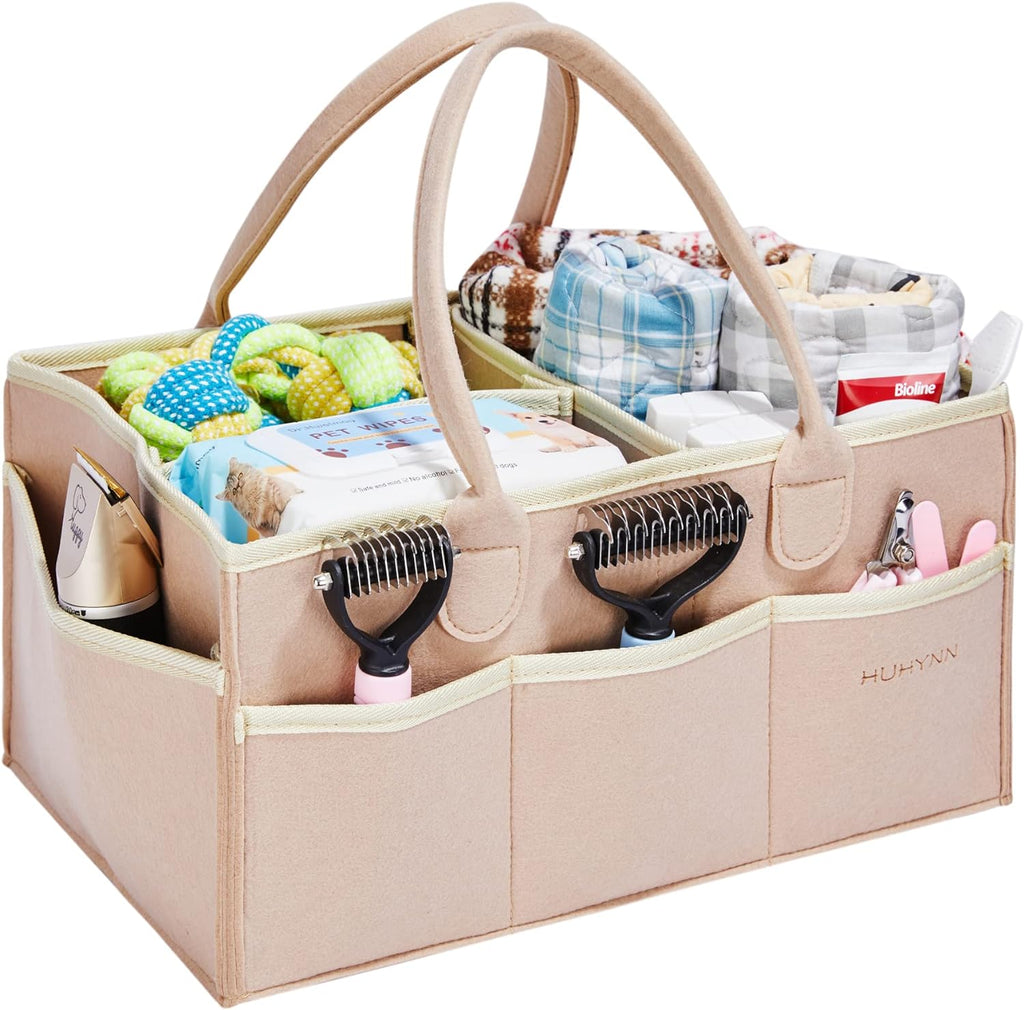 Pet Grooming Tote Bag for Dogs, Travel & Outdoor Organizer (Bag Only, Khaki)