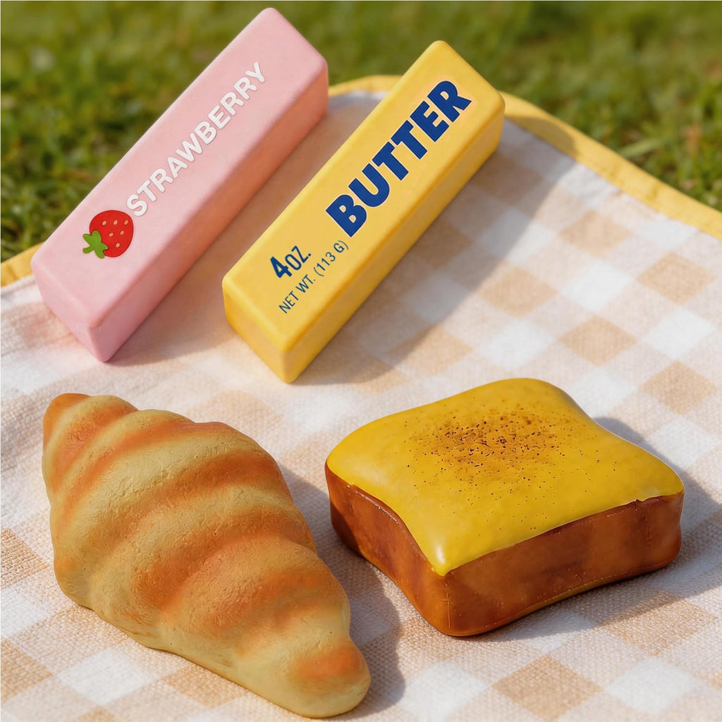 Soft toast bread squishy toy with slow-rising PU foam texture