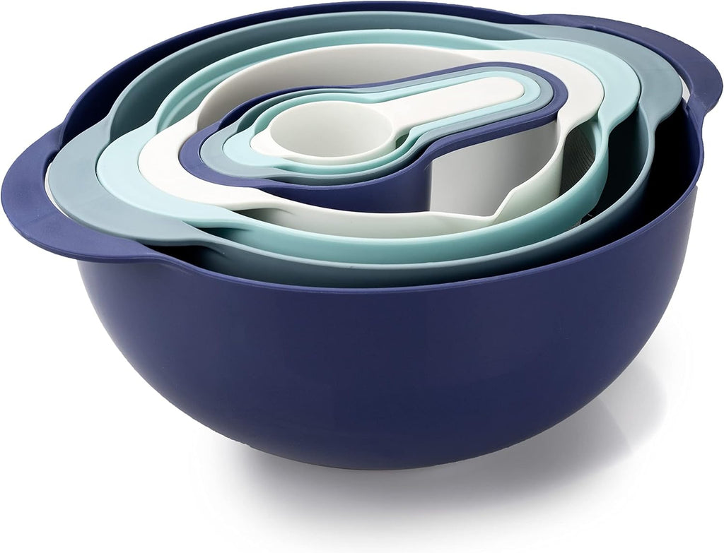  Bowls with Measuring Cups Colander and Sifter Set - Includes Mixing Bowls, Colander, Sifter and Measuring Cups, Mint, 8 Pc Bowl