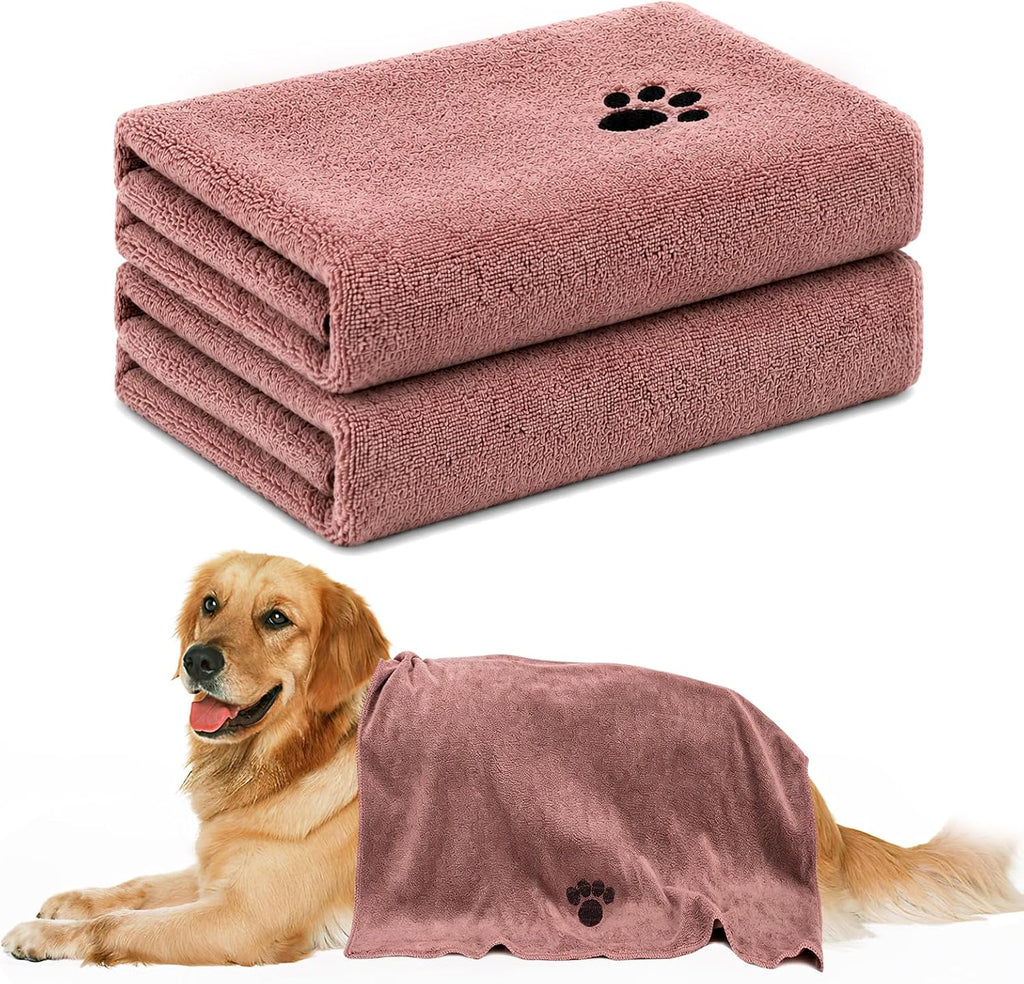 Durable microfiber dog towels with whipstitch edges