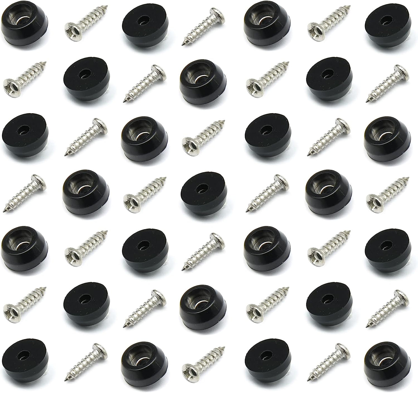 Cutting Board Feet with Stainless Screws, Black round Non Slip Rubber Feet for Cutting Board, Furnitrue & Electronics, 50 Pack
