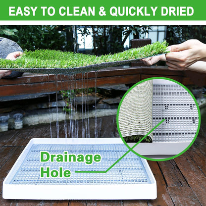 Dog potty training grass pad with stable non-slip backing for indoor floors