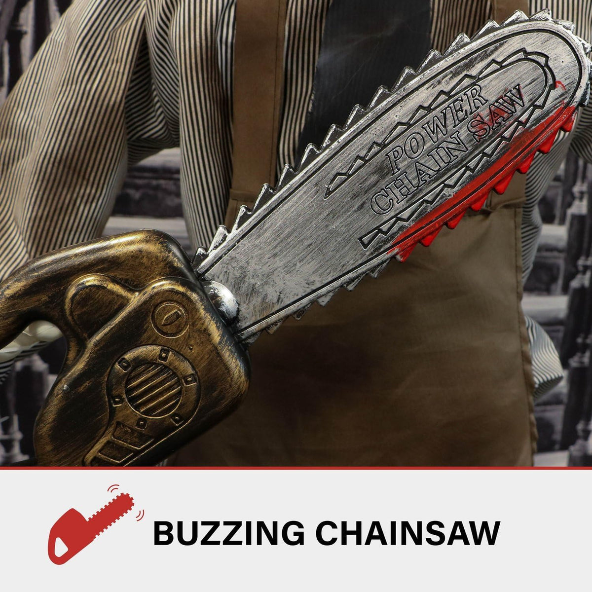 Scary Zombie Halloween Decoration with Chainsaw Sound Effects