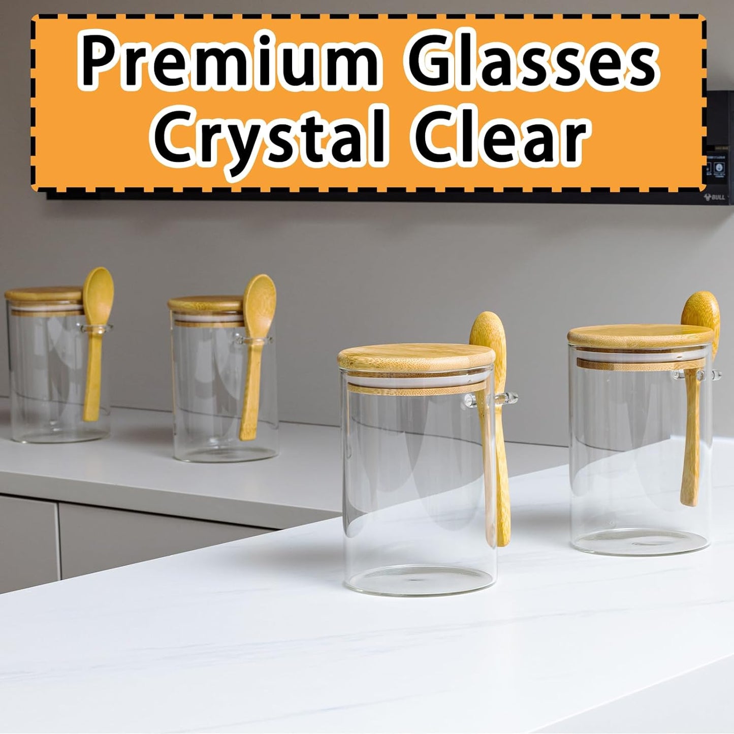 4-Pack 16oz Glass Overnight Oats & Meal Prep Containers with Lids, Oatmeal & Pudding Jars