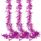 3-Pack Black Artificial Eucalyptus Garland with Flowers, Halloween & Fall Party Decor, Fake Floral Greenery for Wall Backdrop