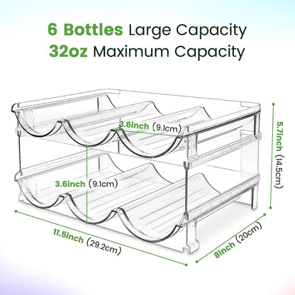 Water Bottle Organizer for Cabinet, 2 Packs Water Bottle Storage Rack, Water Bottle Holder for Cabinet