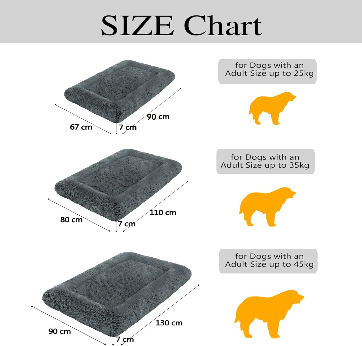 Calming Fluffy Dog & Cat Bed – Faux Fur Kennel Mat, Machine Washable, Anti-Slip, Comfy Pet Bed for Large & Medium Dogs