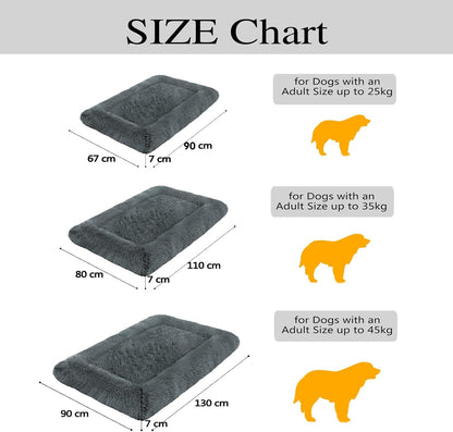 Calming Fluffy Dog & Cat Bed – Faux Fur Kennel Mat, Machine Washable, Anti-Slip, Comfy Pet Bed for Large & Medium Dogs