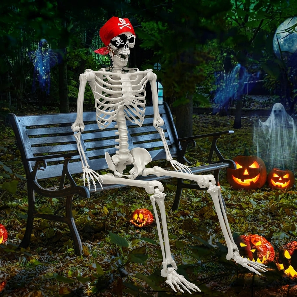 5.5 ft full body posable Halloween skeleton prop