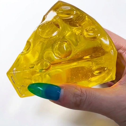 Sparkling transparent honey cheese squishy toy with soft slow-rising texture