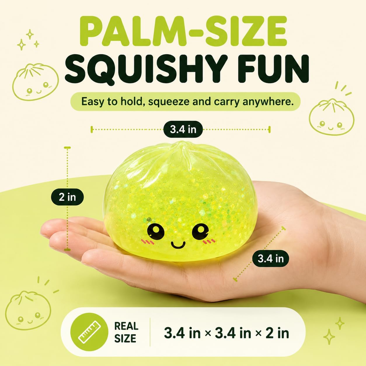 CasyNest soft TPR squeeze toy with sparkling glitter finish