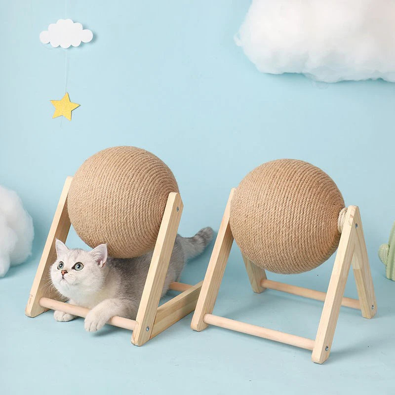 L-type wooden cat scratcher base