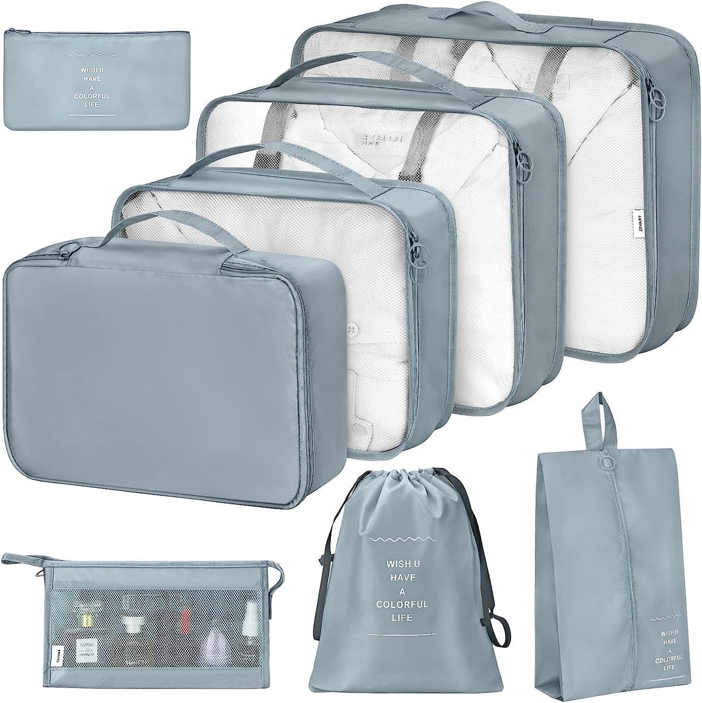 8Pcs Packing Cubes for Luggage , Suitcase Organizer Bags Set Packing Cubes for Travel Luggage 