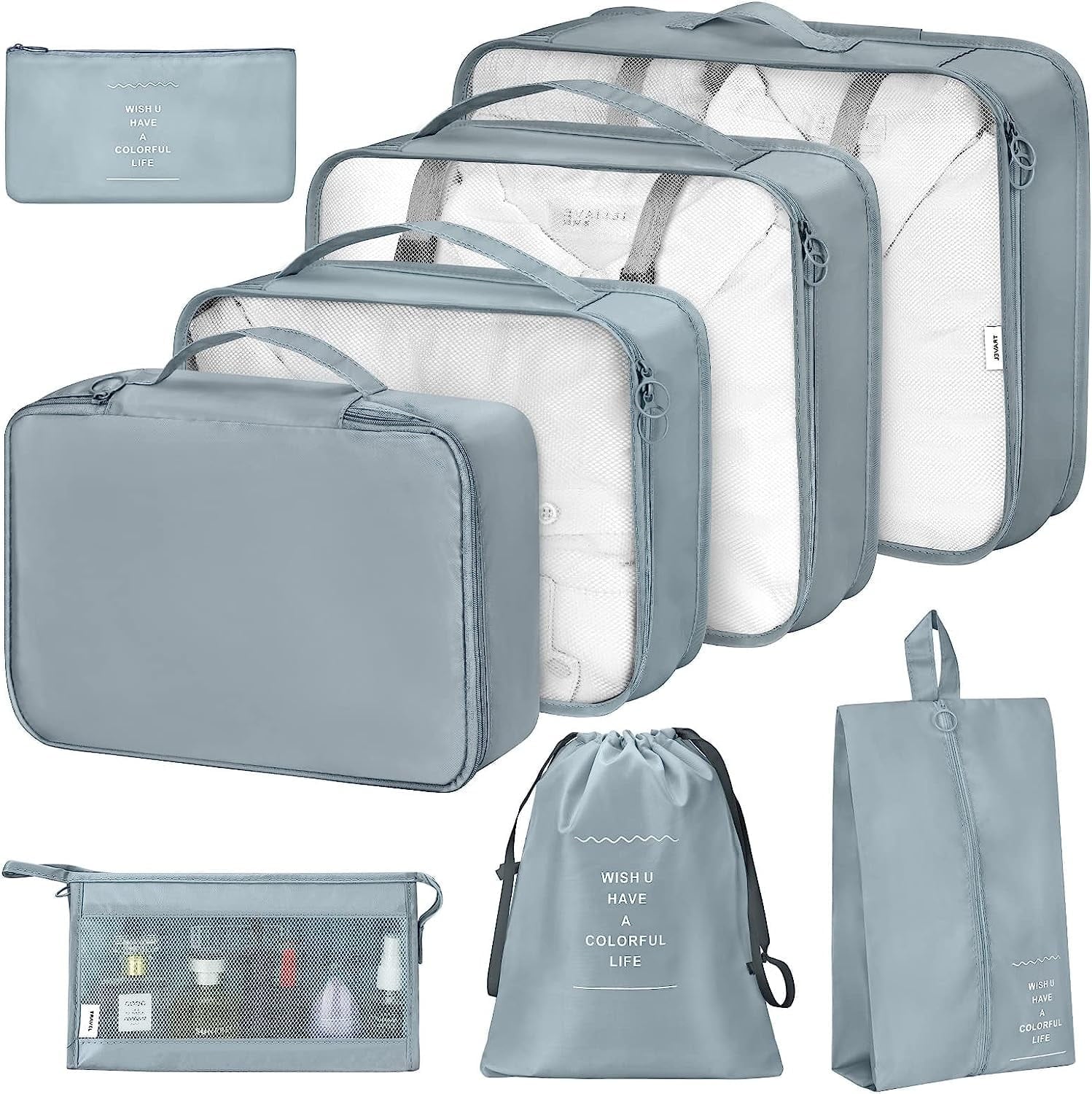 8Pcs Packing Cubes for Luggage , Suitcase Organizer Bags Set Packing Cubes for Travel Luggage 