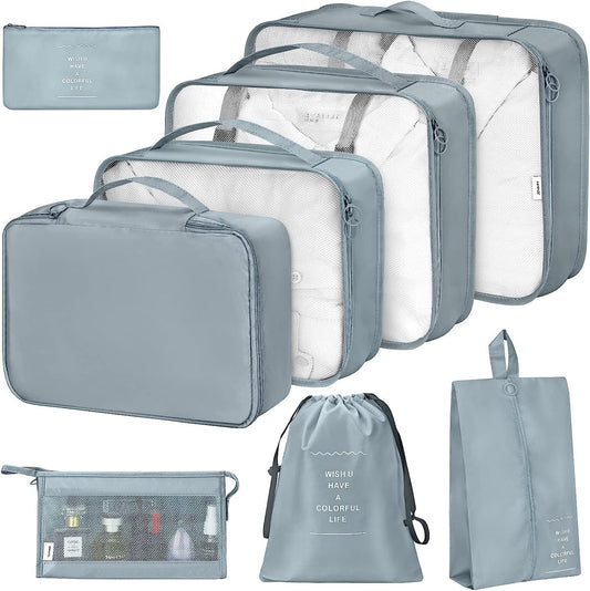8Pcs Packing Cubes for Luggage , Suitcase Organizer Bags Set Packing Cubes for Travel Luggage 