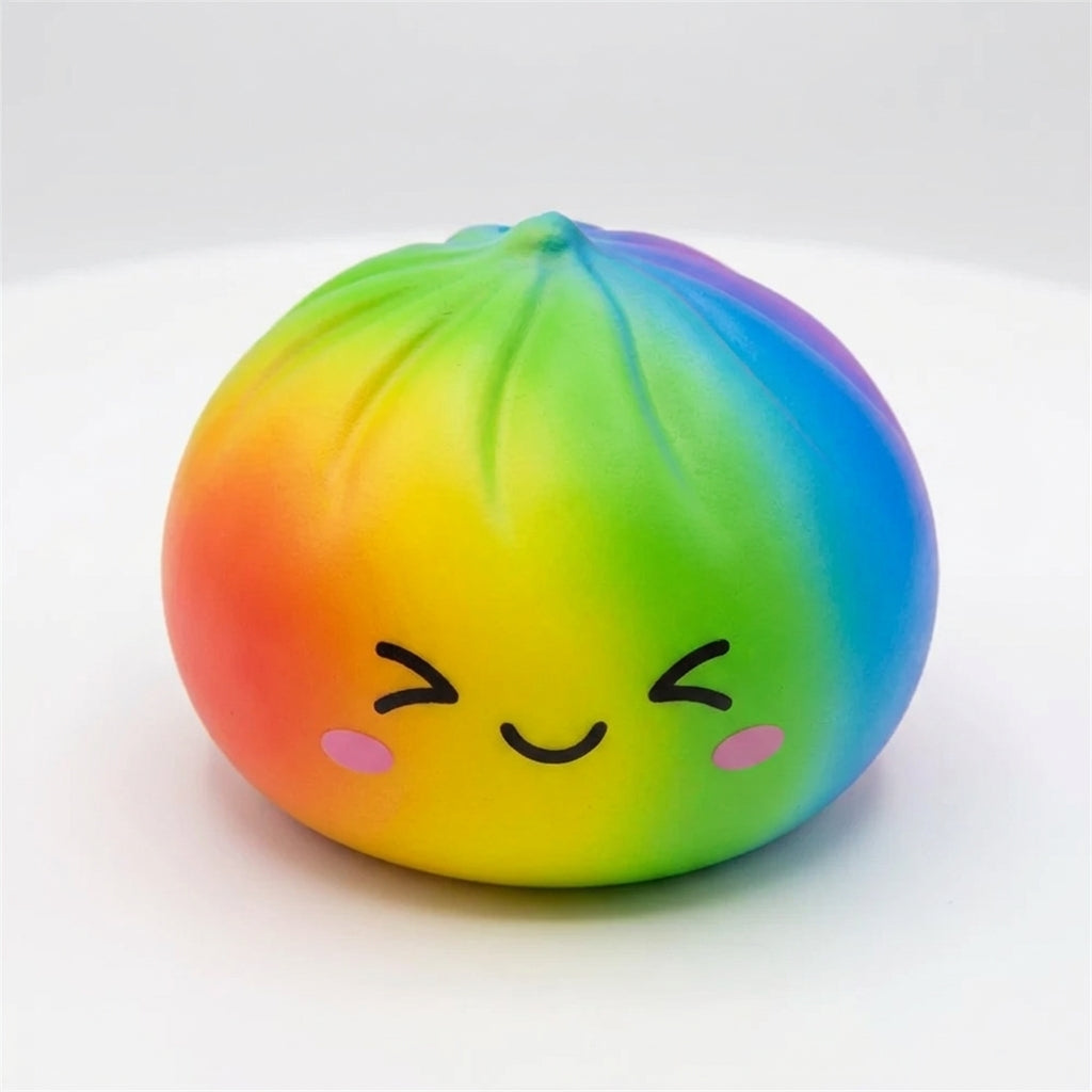 Bao bun-inspired squishy toy with colorful design

