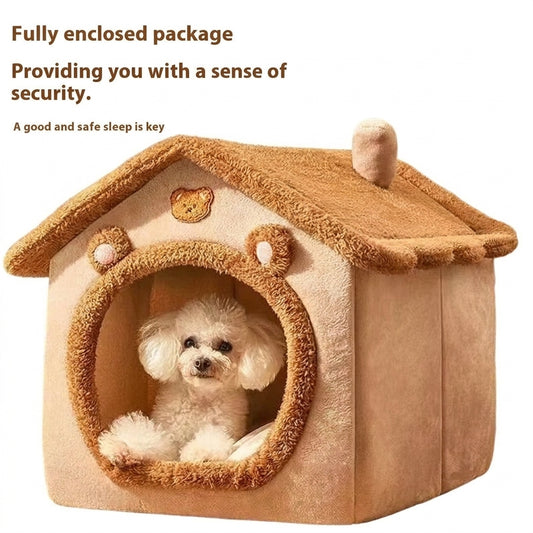 House-style pet bed for small dogs and cats
