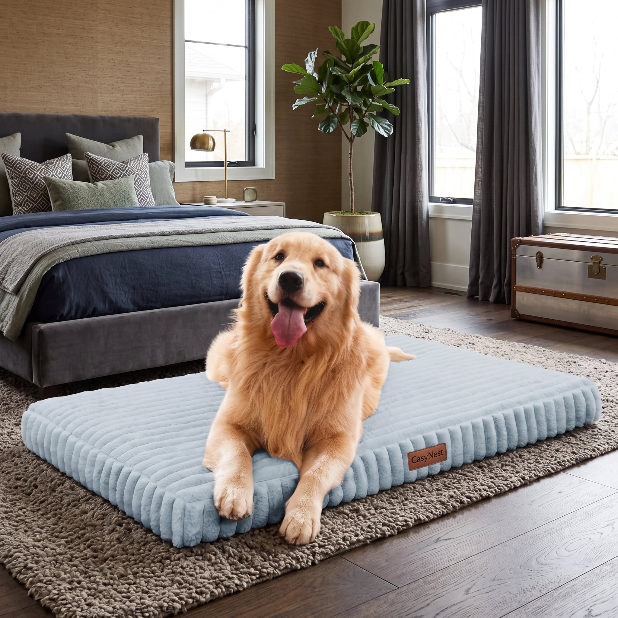 Orthopedic Dog Bed Egg Crate Foam Waterproof Crate Washable