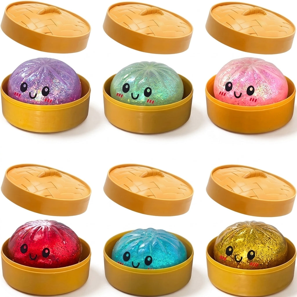 Rare glitter dumpling squishy mystery bun in a sparkling limited edition design