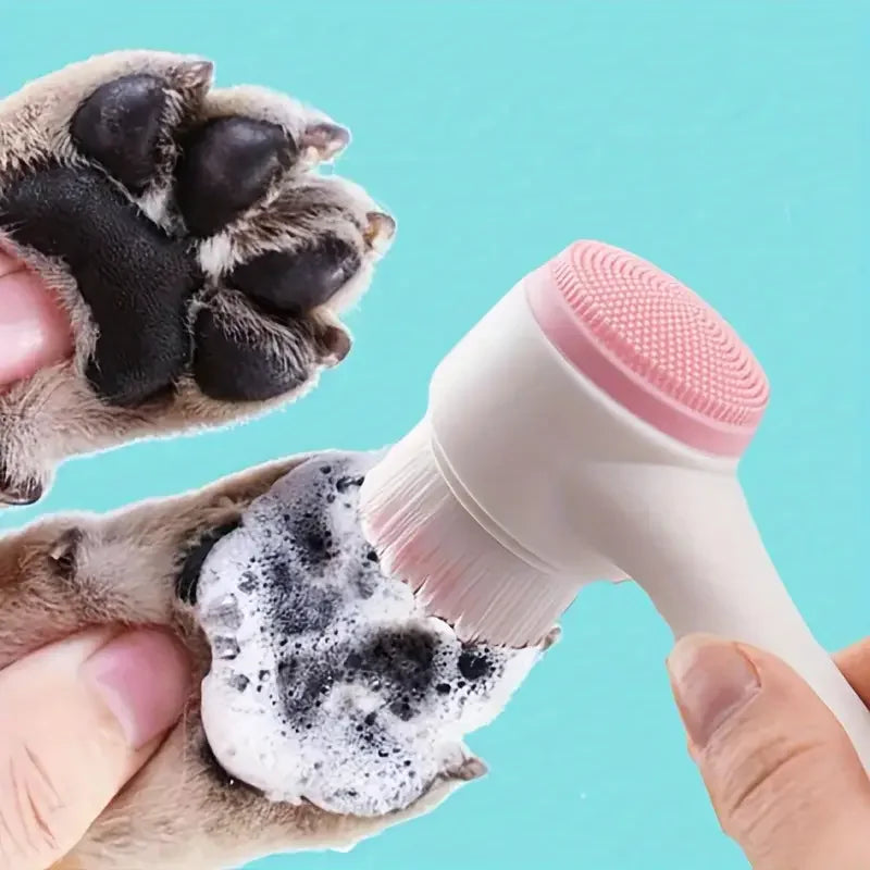 Silicone dog paw cleaning and massage brush