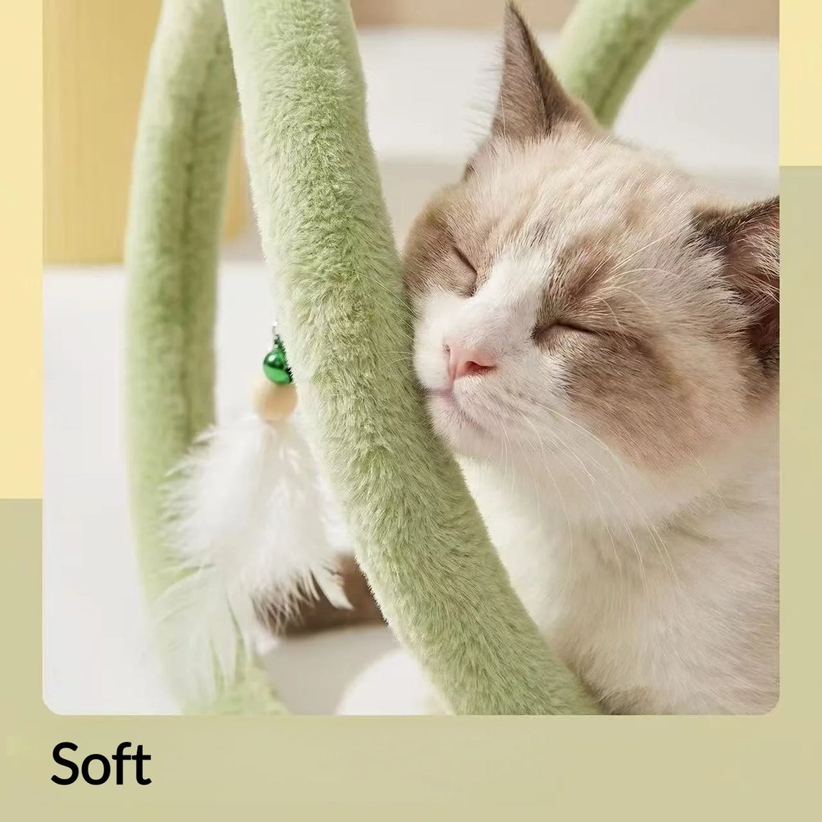 Spring cat tunnel toy with bells close-up detail