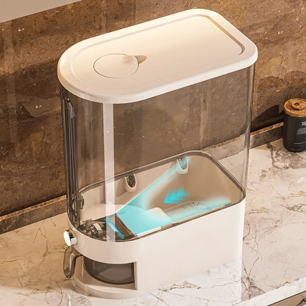 Clear rice storage container for kitchen organization