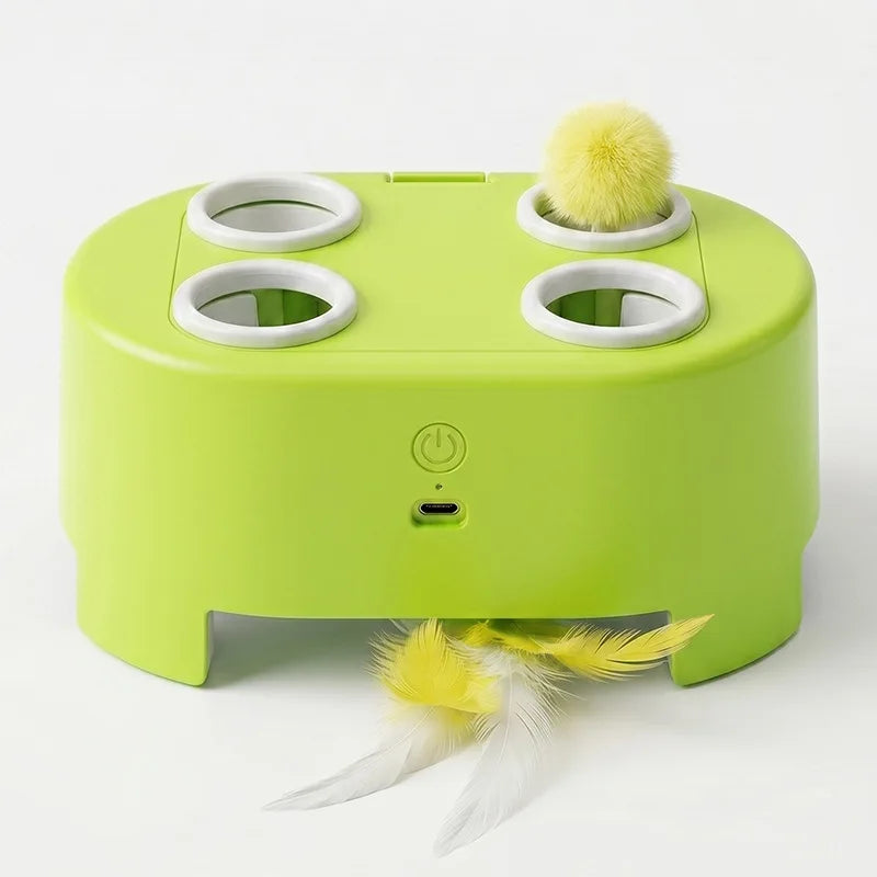 Automatic whack-a-mole cat toy interactive play