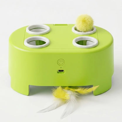 Automatic whack-a-mole cat toy interactive play