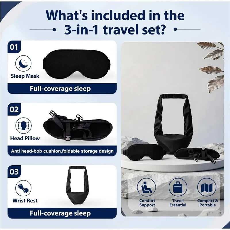 Ergonomic flight pillow with body support sling