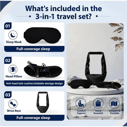 Ergonomic flight pillow with body support sling