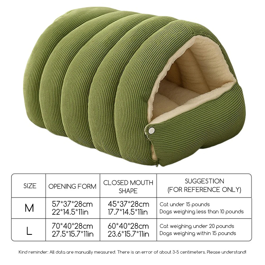 Warm winter cat cave for indoor cats