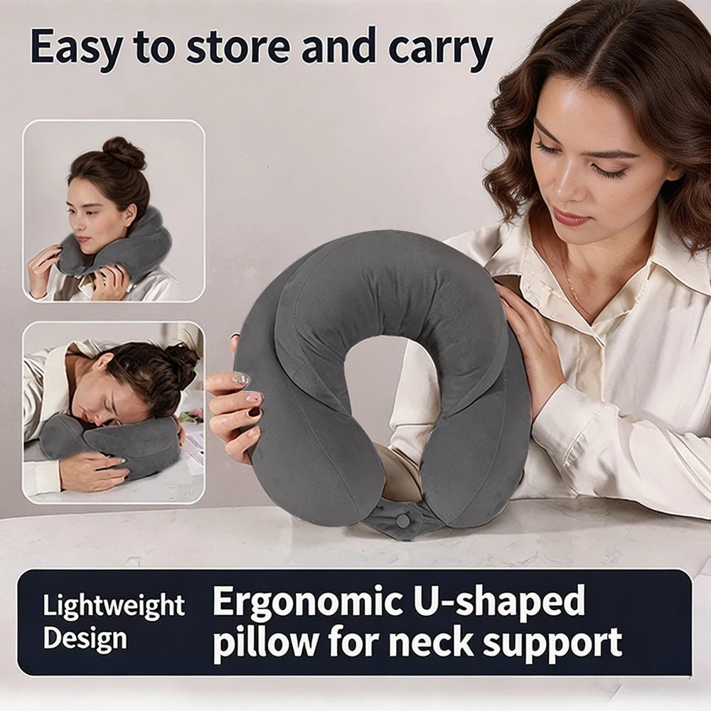 Airplane neck pillow with head support