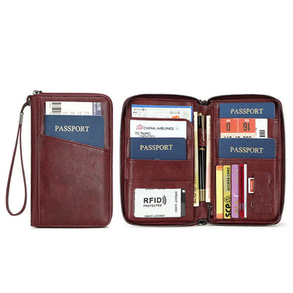 RFID blocking passport wallet in vegan leather