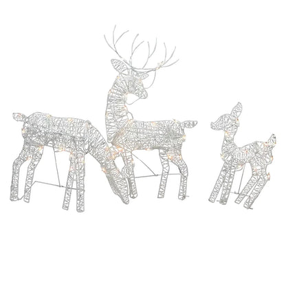 3 piece lighted Christmas reindeer family yard decor - image 7