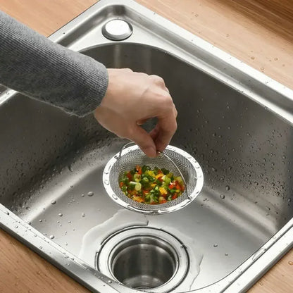 Stainless steel drain filter in kitchen sink