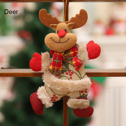Fabric Christmas hanging ornaments Santa and snowman - image 4