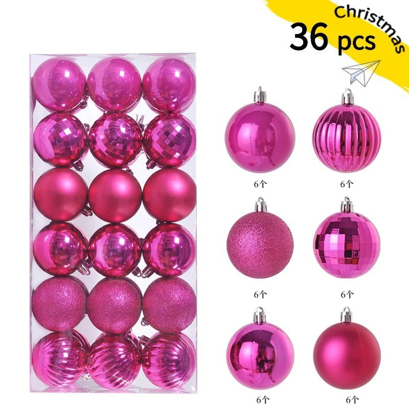 Mini Christmas Ball Ornaments 24 or 36 Pcs, Colorful Tree Decorations