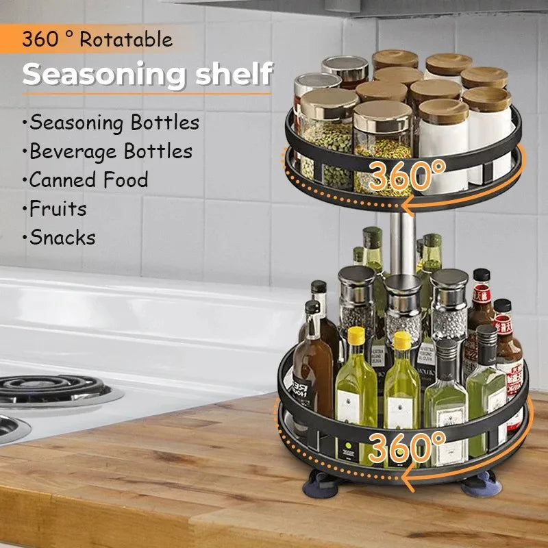 3 tier rotating spice organizer for countertop
