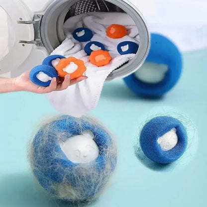 Reusable laundry pet hair remover balls