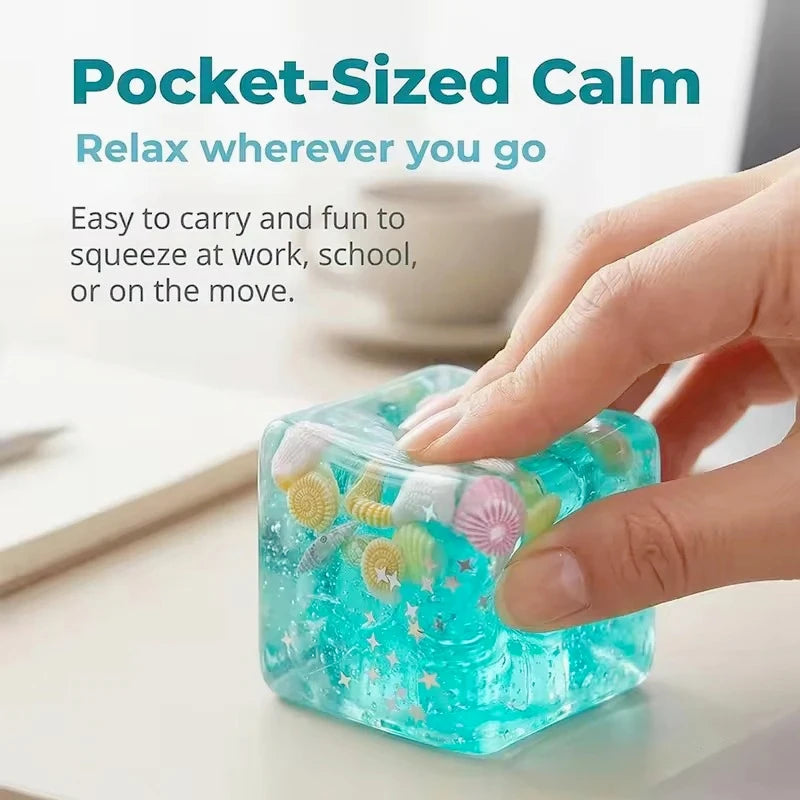 Sensory squishy cube for stress relief