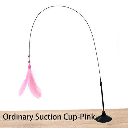 Suction cup cat feather wand package contents