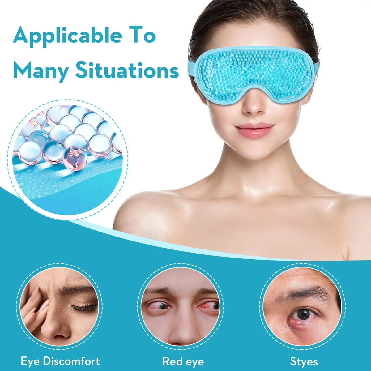 Reusable gel bead eye mask hot and cold - image 2