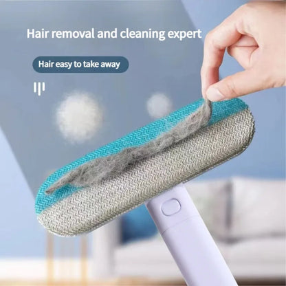 Reusable pet hair remover brush set