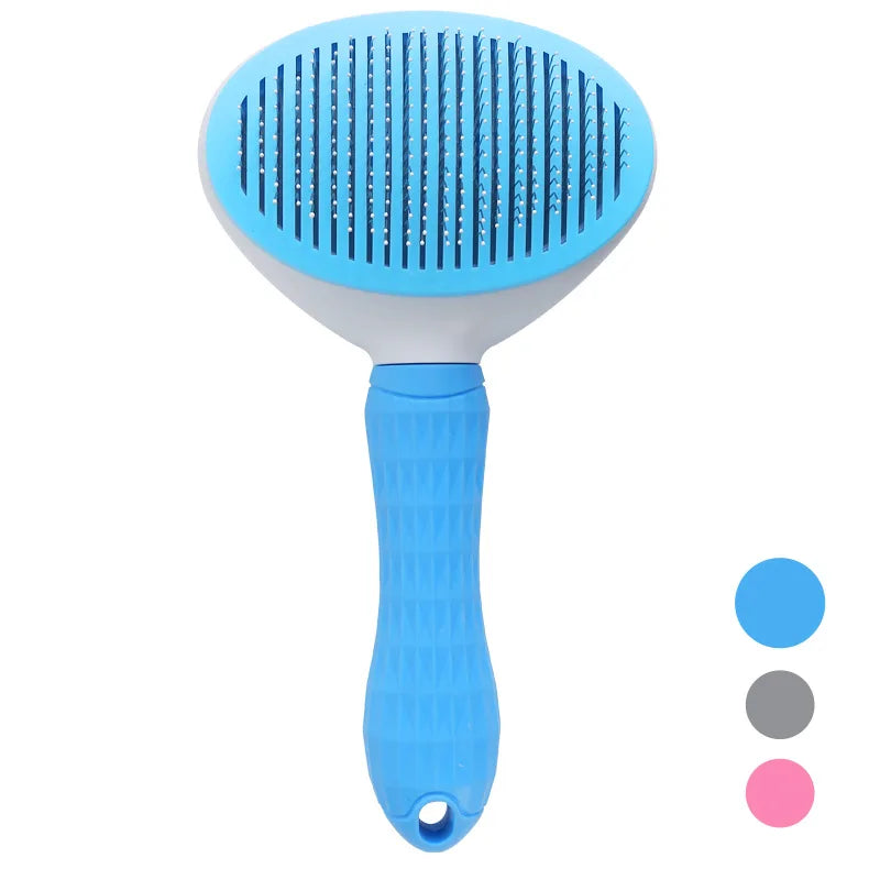 Cat grooming brush with comfortable grip